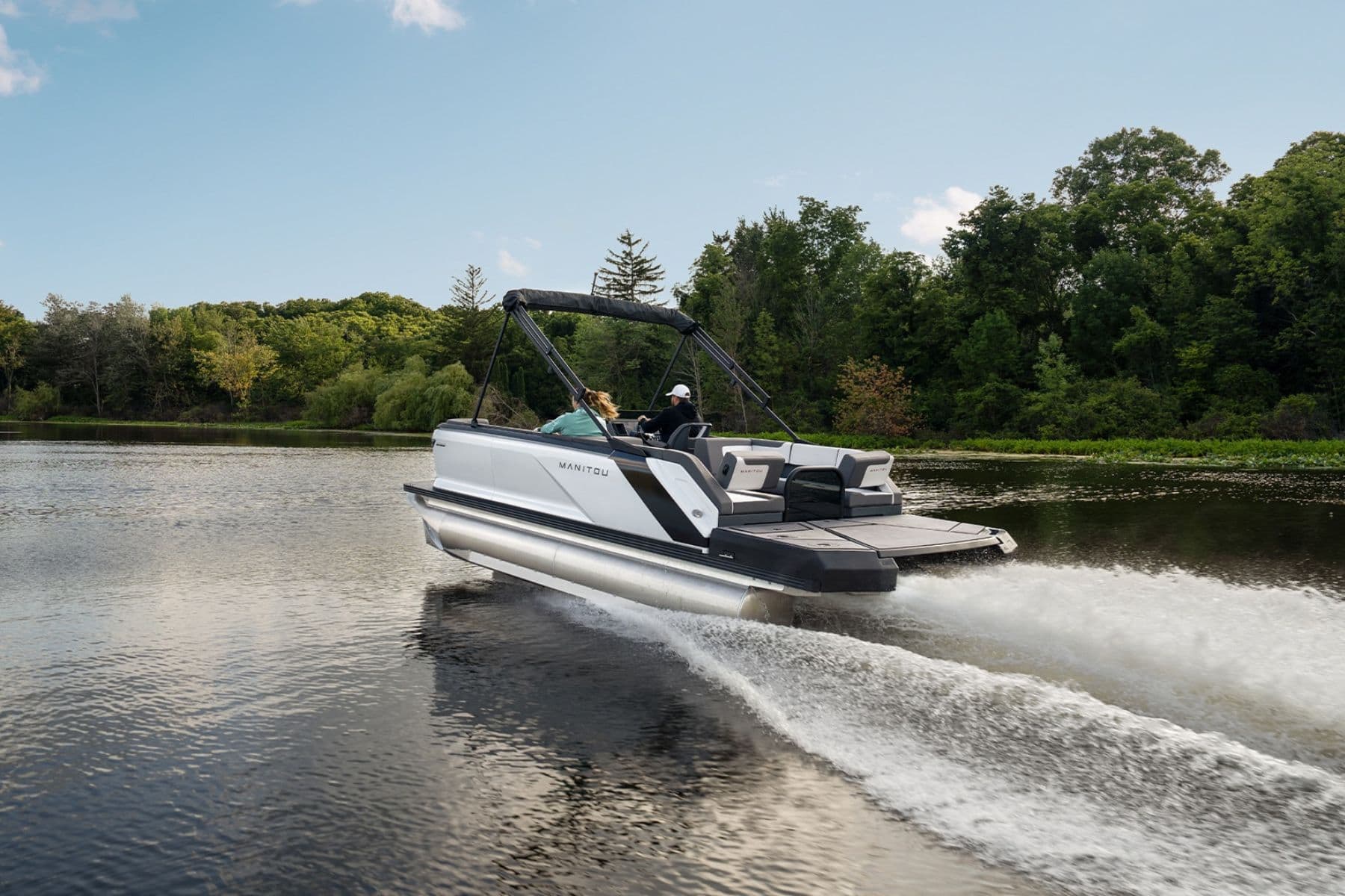 Manitou pontoon side view