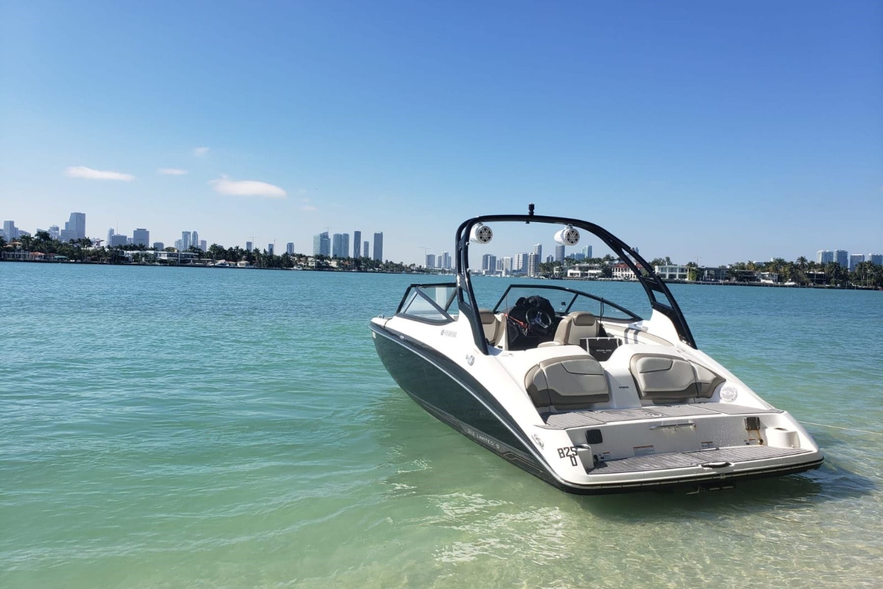 bowrider boat beached