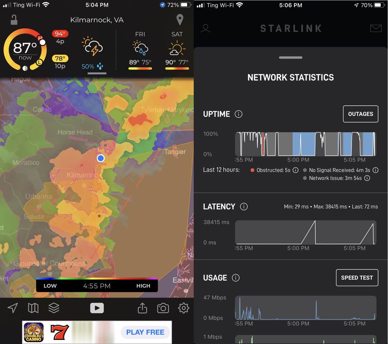Starlink for boats disrupt service