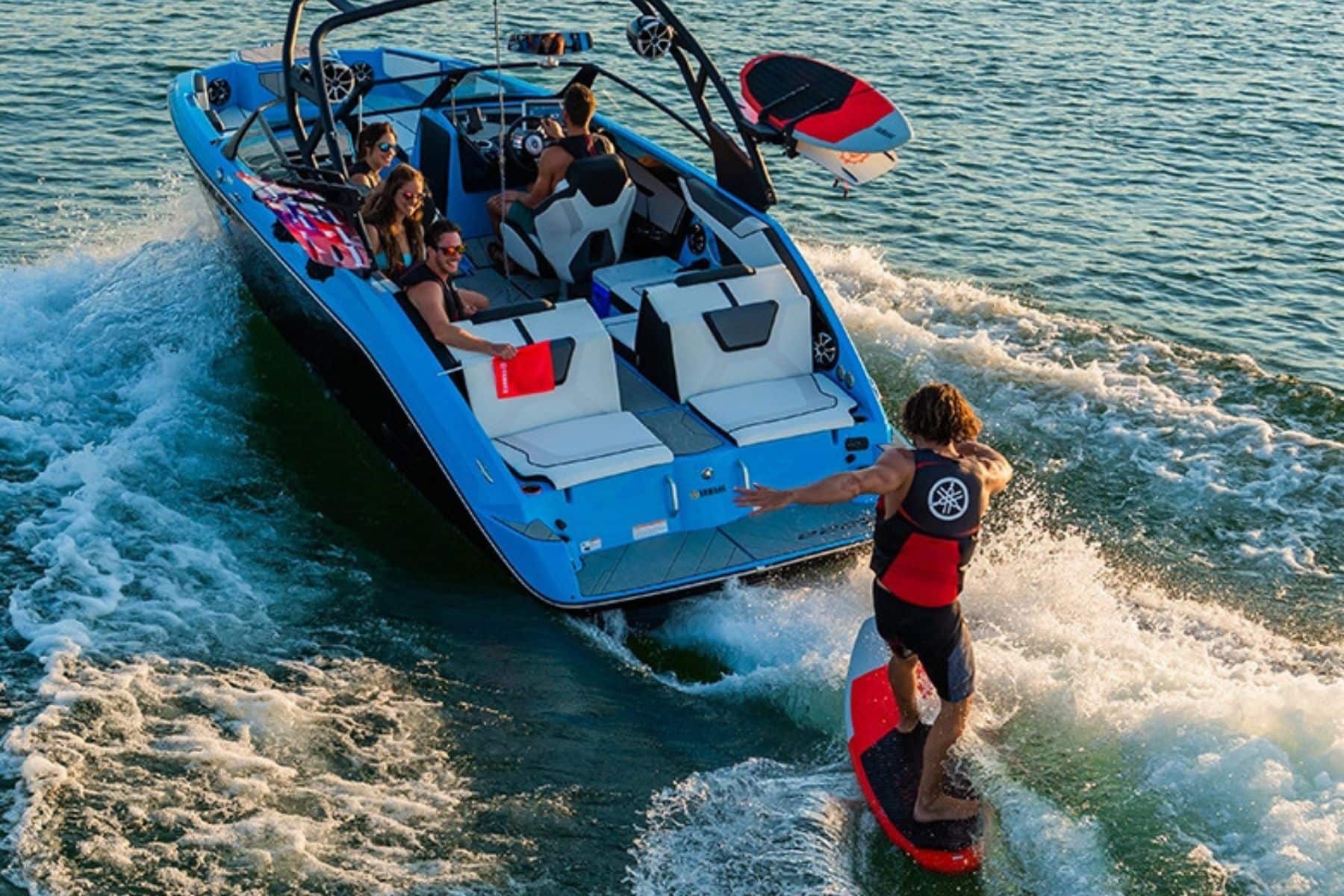 Yamaha 222xd jet boat wake board